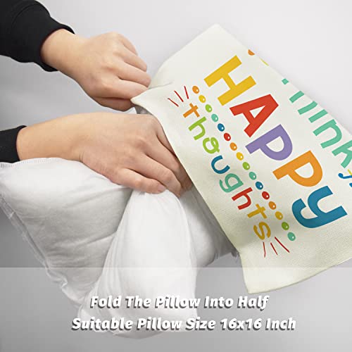 Gdhbling THROW PILLOW COVERS-1.30 Rainbow Classroom Throw Pillow Covers 16X16 Inch Set Of 4 Reading Corner Throw Pillow Covers Colorful Kids Throw Pillow Covers Rainbow Classroom Decor thumb #5