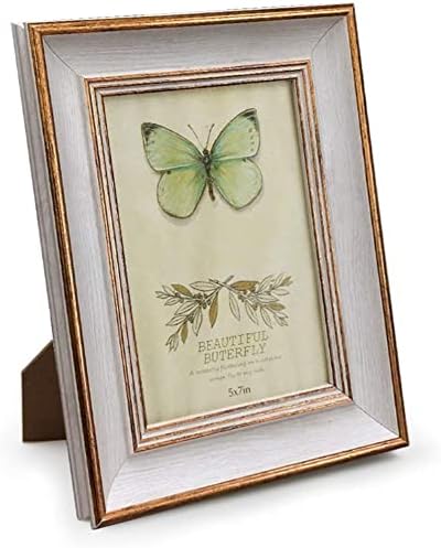 Afuly Antique 5x7 Photo Frame in Gold and Retro Green Vintage Picture Frames for Desk Wall Tabletop Family Gifts