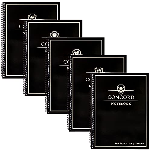 Pukka Pad, Concord 5-Pack A4 Wirebound Jotta Notebook - 140 Pages - Black, 21 x 29.7cm