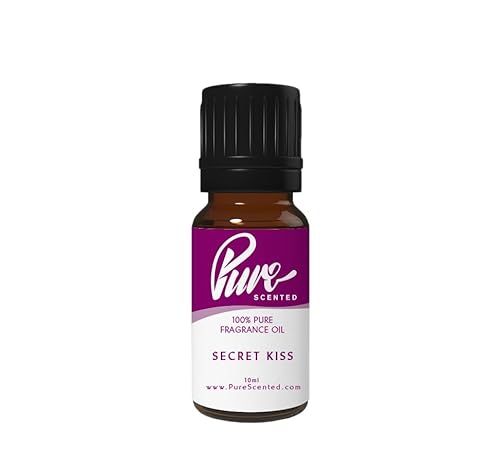 Pure Scented 10ml Fragrance Oils - 1 x 10ml Suitable for Candles, Soaps, Slime, Diffusers, Cosmetics, Wax Melts, Designer (1 x 10ml, Secret Kiss)
