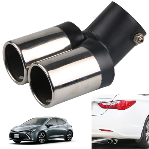 マフラー カッター 2本出し トヨタ カローラスポーツ 210系 2018年6月~現行専用 車のテールパイプ カスタム 排気口 排気管 パーツ ステンレス鋼 塗装工程 防錆 防食 真っ直ぐな口 曲がった口 テールパイプ 排水穴付き 取り付け簡単 装飾アクセ