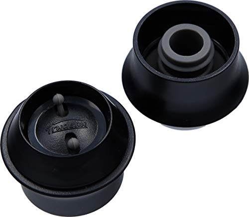Trudeau Maison Tapones de Vino para el vacío, Set de 2, Negro, 16.5 cm