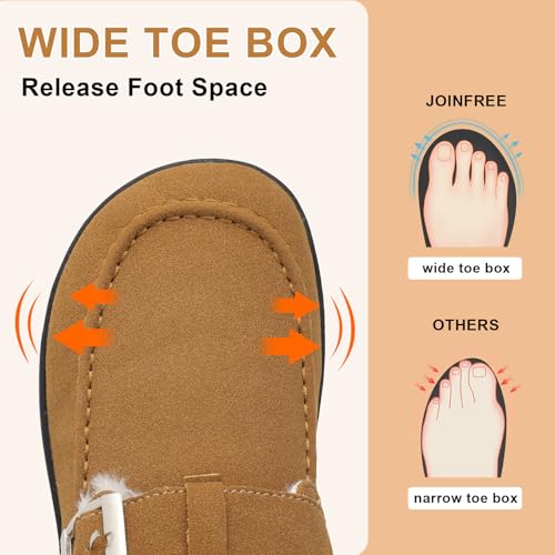 JOINFREE Womens Fuzzy Slippers Cozy Wide Mules Adjustable Diabetic Slippers Warm Memory Foam House Clogs Slipper Indoor Outdoor Potato Shoes for Edema Swollen Feet2