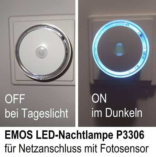 EMOS Nachtlicht Steckdose mit Dämmerungssensor, Orientierungslicht für Kinderzimmer, Treppe, Schlafzimmer, Küche, Flur – Bild 5