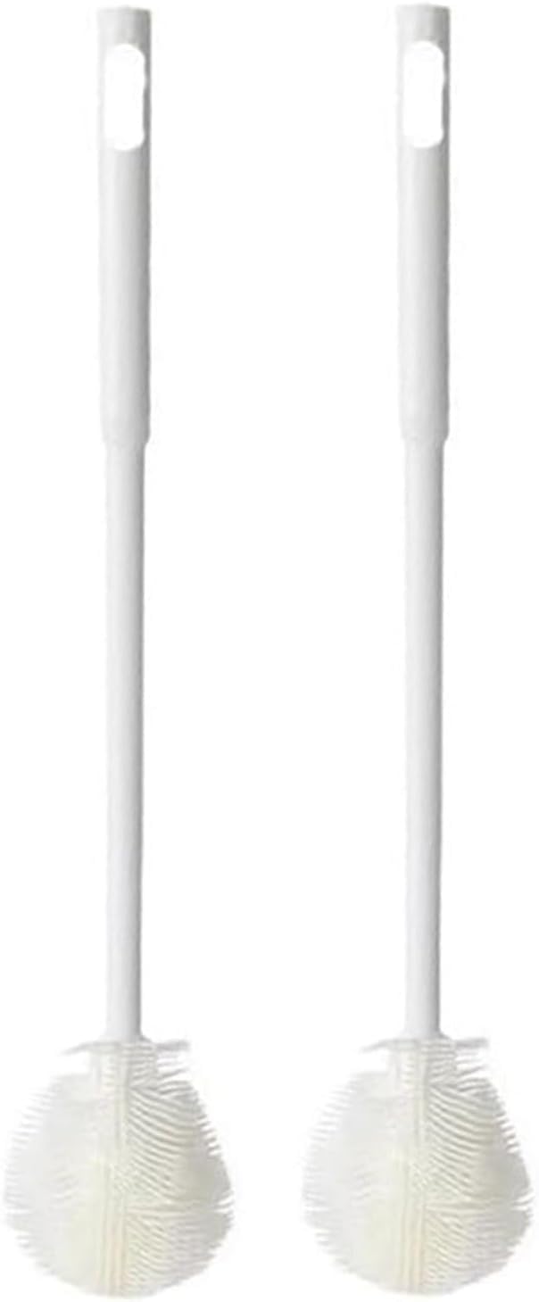 TNSLAND 2 Pièces Brosse à Nettoyer - Silicone Durable pour Gobelets et Bouteilles en Verre avec Longue Manche