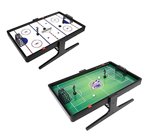 Invero 2 en 1 juego magnético portátil de fútbol y hockey de aire con marcador deslizante, ideal para todos los niños y adultos, hogar o viajes (51 cm x 33,5 cm x 14 cm)