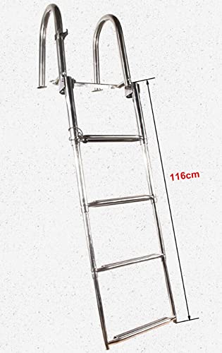 Escalera telescópica para barco 4 peldaños acero inoxidable miniatura 3