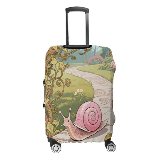 Snail (Art Nouveau) Elastic Luggage Cover Suitcase Protector for 19-32 Inch Suitcases | Universal Stretchable Travel Bag Cover | Anti-Scratch, Washable with Zipper Closure XL4