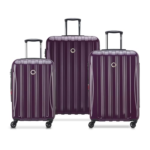 DELSEY PARIS Helium Aero Hardside Expandable Luggage with Spinner Wheels, Plum, 3-Piece Set...