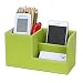 KINGFOM PU Leather Desk Organizer Pen Pencil Holder Business Name Cards Remote Control Holder Green