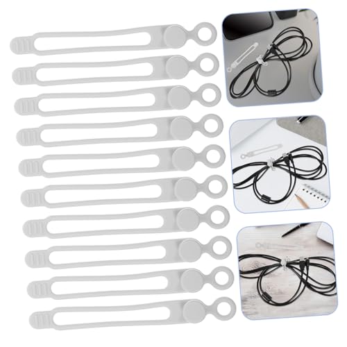 Set de 10 Bridas Reutilizables de Silicona para Cables y Cordon de Alimentación, Gris | Organizador Suave y Resistente para Uso en Casa y Oficina miniatura 6