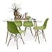 Conjunto de Comedor de diseño nórdico Cairo Tower Mesa de Cristal 120x80 cm y 4 sillas Tower (Verde)