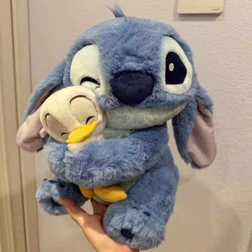 Image of Y U COLLECTION Lilo and Duck Plush Toy, 30 cm Soft Stuffed Animal, for Baby and Kids Best for Gifting Blue and White