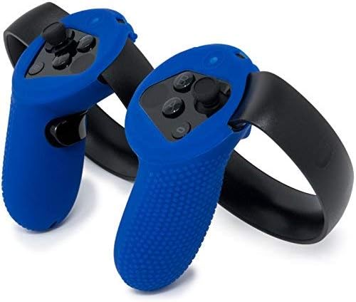 Controller Skin for Oculus Touch v1 by Asterion Products - (NOT for New Quest/Rift-S) Premium Gel Shell silicone protection covers featuring Low-Profile Friction Studs (set of 2) BLUE