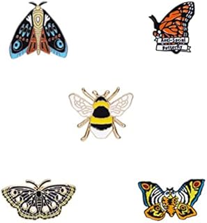 5Pieces Butterfly Bee Enamel Pins Lapel Pin Brooches Cute Cartoon Insect Pins Fashion Decorative Badges for Clothing Backpacks Hats