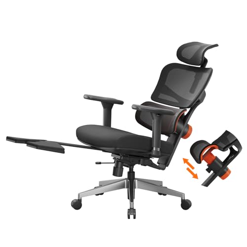 Image of Newtral Office Chair Ergonomic - Home Office Desk Chair, Big and Tall Office Chair, Auto-Following Lumbar Support for Back Pain, Adjustable Seat Depth and Height (with Footrest, Black)