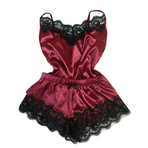 HOOUDO Lingerie Sexy Erotique,sous Vetement Sexy Femme Mode Sexy Dentelle VêTements De Nuit Lingerie Temptation Babydoll sous-VêTements Chemise De Nuit Rouge S