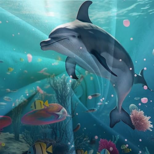 Funda nórdica de delfines para habitación infantil temática de mar 200x200 8