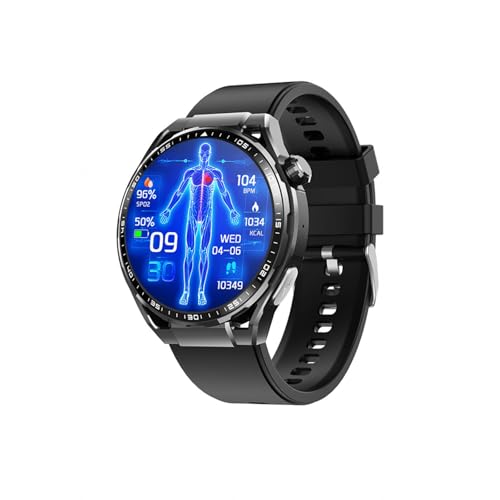 Genérico 2025 Reloj Smartwatch Hombre - De 𝐆𝐥𝐮𝐜𝐨𝐬𝐚 En Sangre Monitor 1.55' Smatchwatch Hombre 150 Modos Deportivos Responder/Realizar Llamadas para Android Y iOS F2000526,Silicone