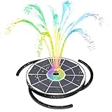 AISITIN 6.5W LED Solar Springbrunnen für Außen mit Fernbedienung, Solar Schwimmender Fontäne Pumpe mit 4 Sprüh Effekten,mit Akku und Gebührenpflichtig,Solarbrunnen für Draussen für Garten,Vogelbad