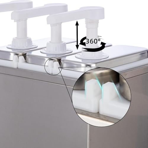 Distributeur à condiments de 2 L avec pompe inox et 3 pots de sauce
