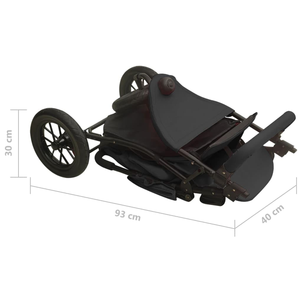 vidaXL Passeggino per Bambini Antracite in Acciaio