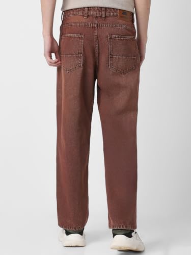 Image of Neostreak Men's Loose Baggy Fit Heavy Washed Jeans Non-Stretchable