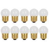 OHLECTRIC 10 Pack - S11 Ceramic White Night Light Bulbs | Dimmable | 7.5W Incandescent Light Bulb with E26 Medium Base | 40 Lumens Brightness | 2700K Warm White Light for Home Illumination.