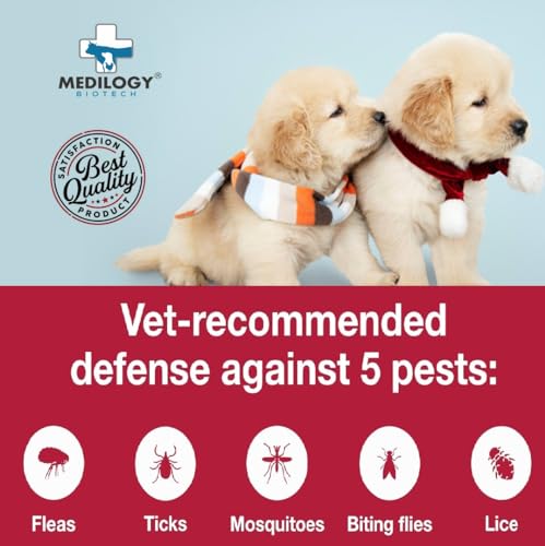 Image of Medilogy Biotech Dog Spot on Solution 2.68ml for Prevention & Effective Control of Flea, Tick & Chewing Lice Treatment for Dogs Weighing from 20kgs to 40 kgs-Pack of 1