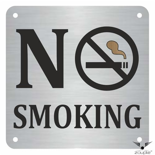 Image of NO SMOKING Sign, 8x8 Inch, Durable Steel, Dual Mount