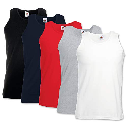 Fruit of the Loom Mens 5 Pack of Athletic Vests Tank Top T Shirt Xx-Large / 47