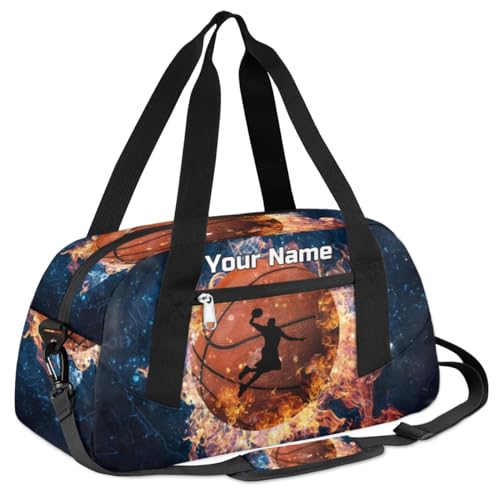 Personalized Cartoon Soccer Kids Duffle Bag Dance Gym Basketbal Print Sports Bag Suitcases for Boys Lightweight Overnight Weekender Travel Carry On Bag for Teen Boys Girls Sports Custom Kids Gifts2