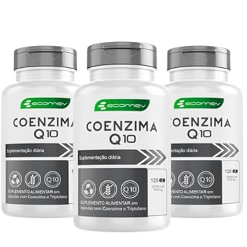 3Un Coenzima Q10 Ubiquinol 100% Puro 500mg Maxima Absorção 360Cáps Ecomev