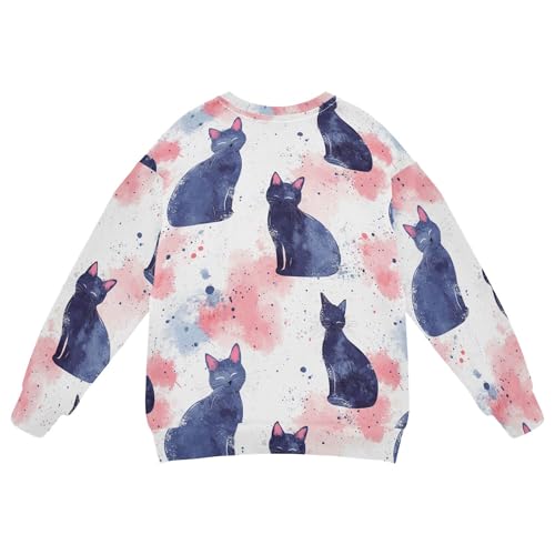 Funny Cat Shabby Chic Little Girls Pullover Hoodie Long Sleeve Outerwear for Kids Party 4T2