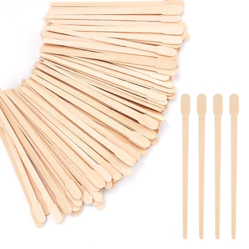 600 Pcs Wooden Eyebrow Waxing Sticks with Handle, Small Wood Wax Sticks, Wax Sticks for Hair Removal, Wax Spatulas Craft Applicator Sticks for Eyebrow, Lip, Nose Waxing