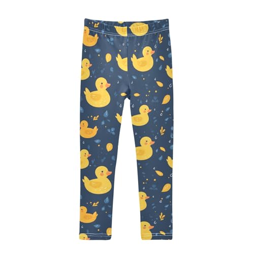 Duck Cartoon Swimming Girls Leggings Athletic Pants Tights Stretch Bottom