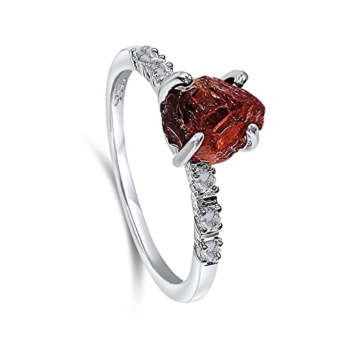 Real Raw Garnet Crystal Dainty Ring...