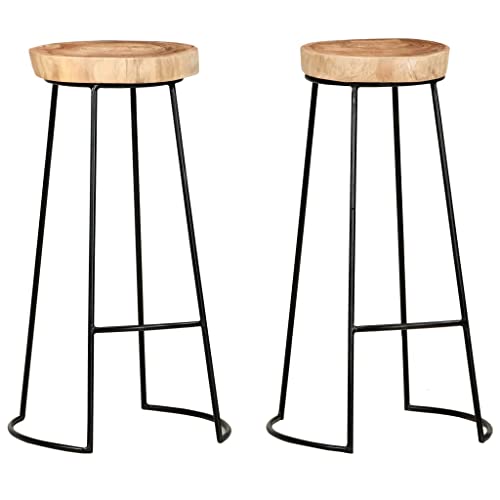 Vidaxl Bar Stools 2 Pcs Solid Acacia Wood #TOP15
