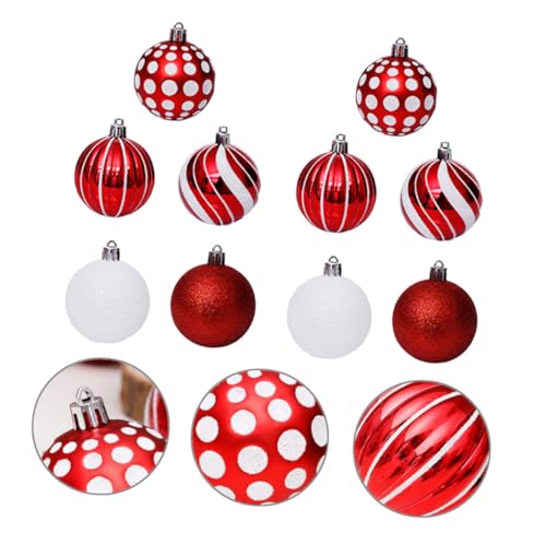 Décorations de Noël suspendues rouge éclatant Cabilock | Set incassable de 60 pièces - 7