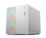 iONZ KZ-33T Mesh Vault - Elite PC Gaming Case, Dual Chamber Mid Tower M/ATX - Front I/O USB Type-C with Anodised Aluminium - includes 5 ARGB PWM Fans | Silver