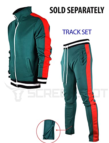 Screenshotbrand-S41700 Mens Hip Hop Premium Slim Fit Track Pants - Athletic Jogger Bottom With Side Taping-Green-2Xlarge #TOP3