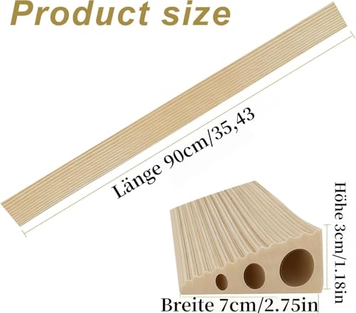 CUTIS Türschwellenrampe, 90x7x3 cm, PVC Rampe Saugroboter, Schwellenrampe, Geeignet für Saugroboter, Kinderwagen, Einkaufswagen, Rollatoren und E-Scooter, Rampe Türschwelle (Blassgelb)