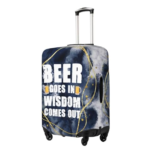 beer goes in wisdom comes out Suitcase Cover,Luggage Protector Suitcase Covers,Luggage Cover Washable Suitcase Cover,Suitcase Cover,Luggage Covers for Suitcase (Large)2