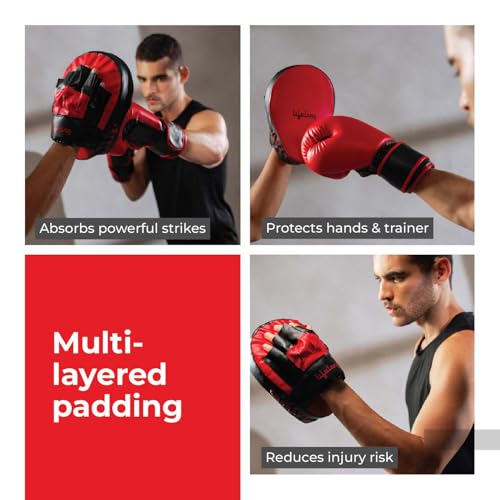 Image of Lifelong Kick Pads for MMA | Muay Thai Pads | Boxing Kick Pads | Curved Focus for Kickboxing | Thick Thigh Kickpads for Training | Maya Leather Strike Shield | Martial Arts Target Pads