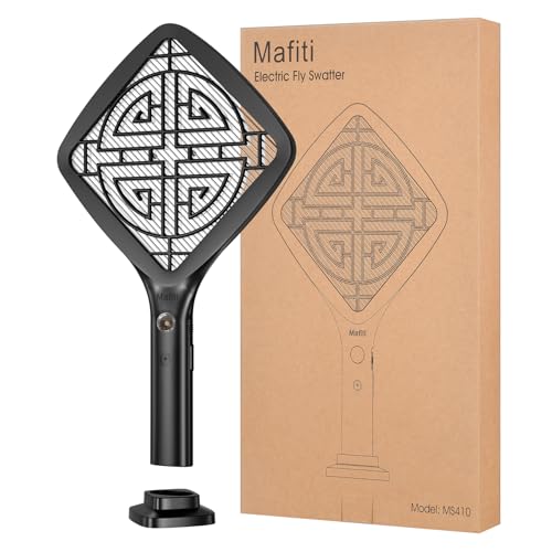 Mafiti Bug Zapper 3000V Mini Electric Fly Swatter with LED Light,Bug Zapper Indoor with Safety Grid for Home,Kitchen&Outdoor Camping-AA Battery Powered (not incl.)