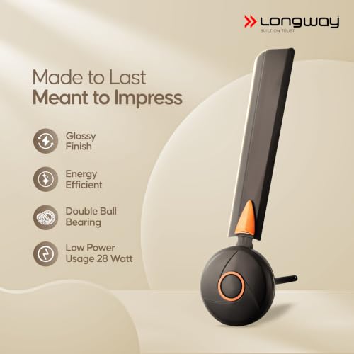 Image of LONGWAY Aero 1200 mm BLDC Ceiling Fan with Remote Control | BEE 5 Star Rated Energy Efficient | Ultra High Speed 3 Blade Anti-Dust Decorative Ceiling Fan (2, Smoked Brown)