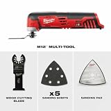 Milwaukee 2426-20 M12 12 Volt Redlithium Ion 20,000 OPM Variable Speed Cordless Multi Tool with Multi-Use Blade, Sanding Pad, and Multi-Grit Papers (Battery Not Included, Power Only)