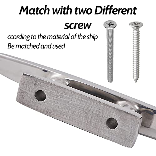 Miayaya 4 Inch Boat Cleat Dock Cleat Open Base Boat Cleat 316 Stainless Steel Boat Mooring Accessories Include Installation Screws Heavy Duty For Kayak Boat Canoe Mooring Deck And Decor 2 Pack #TOP4