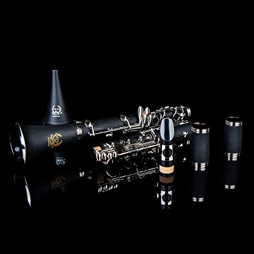 Rhythm Bb Clarinet 17 Nickel Keys Black Bb Clarinet - Woodwind Band & Orchestra Musical Instruments for Beginners, Includes Clarinet, Clarinet Case, Stand - Thumbnail 7