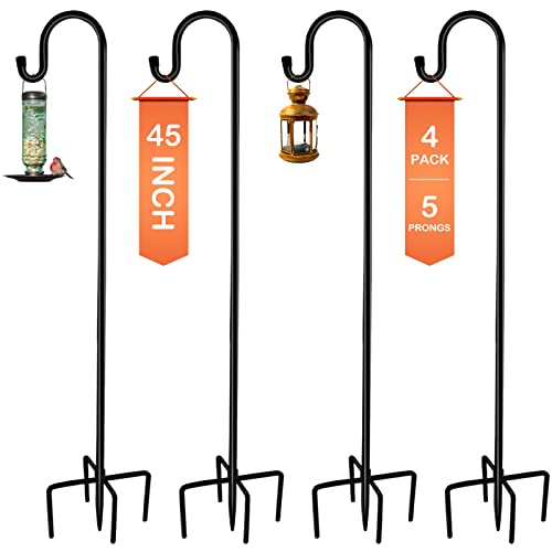 Image of Ottsuls Shepherd-Hooks Adjustable for Bird-Feeder Lantern Plant-Hook Garden-Stake - Plant Stand Hanger for Outdoor Flower Basket, Bird Feeder Hanger Weddings Decor